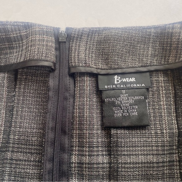 B. Wear plaid‎ pencil skirt flare hem size 11 rayon gray pre owned zipper casual - Picture 7 of 15